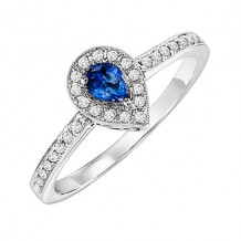 Gems One 14Kt White Gold Diamond (1/6Ctw) & Sapphire (1/6 Ctw) Ring