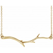 14K Yellow Branch Bar 16-18 Necklace