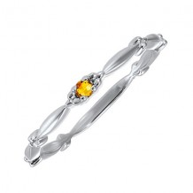 Gems One 10Kt White Gold Citrine (1/20 Ctw) Ring