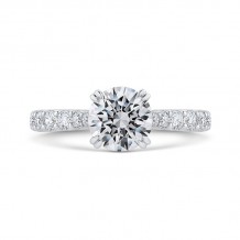 Shah Luxury Round Diamond Engagement Ring In 14K White Gold (Semi-Mount)