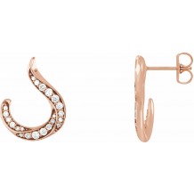 14K Rose 3/8 CTW Diamond Freeform Earrings