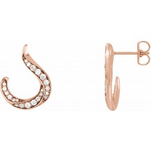 14K Rose 3/8 CTW Diamond Freeform Earrings