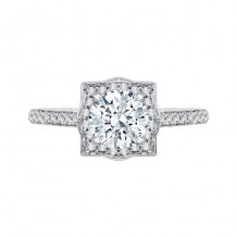 Shah Luxury 14k White Gold Diamond Semi-Mount Engagement Ring