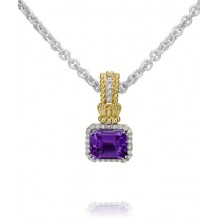 Vahan 14k Gold & Sterling Silver Amethyst Pendant