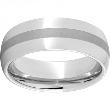 Serinium Domed Band with a 2mm Laser Satin Strip