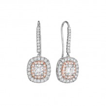 Henri Daussi 14k Rose Gold Diamond Drop Earrings