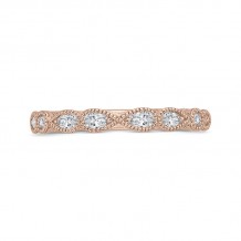Shah Luxury 14K Rose Gold Pear and Round Diamond Half-Eternity Wedding Band