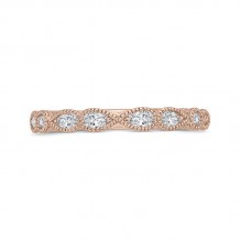 Shah Luxury 14K Rose Gold Pear and Round Diamond Half-Eternity Wedding Band