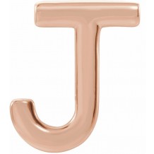 14K Rose Single Initial J Earring