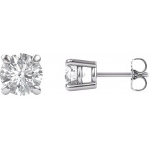 14K White 6 mm Round Forever Oneu2122 Moissanite Earrings