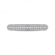 Shah Luxury 14K White Gold Round Diamond Half-Eternity Wedding Band