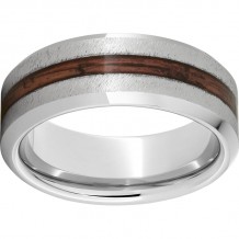 Serinium Beveled Edge Band with Cabernet Barrel Aged Inlay and Grain Finish