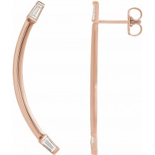 14K Rose 1/4 CTW Diamond Curved Bar Earrings