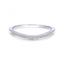 Gabriel & Co. 14k White Gold Victorian Curved Wedding Band