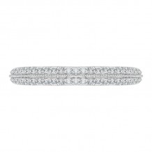 Shah Luxury 14K White Gold Half-Eternity Diamond Wedding Band with Euro Shank