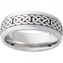 Serinium Domed Band with 3KM Laser Engraving