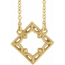 14K Yellow Vintage-Inspired Geometric 18 Necklace