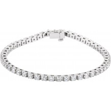 14K White 3 3/8 CTW Diamond Line 7 Bracelet