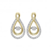 Gems One 10KT Yellow Gold & Diamond Rhythm Of Love Fashion Earrings  - 1/10 ctw