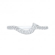 Shah Luxury 14K White Gold Round Diamond Half-Eternity Wedding Band