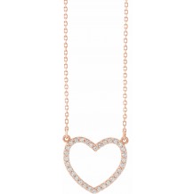 14K Rose 1/5 CTW Diamond Small Heart 16 Necklace