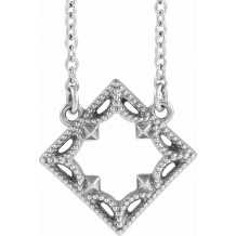 14K White Vintage-Inspired Geometric 18 Necklace