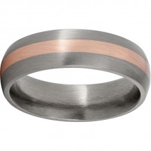 Titanium Domed Band with a 2mm 14K Rose Gold Inlay and Satin Finish