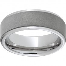 Serinium Flat Band with Grooved Edges and Sandblast Finish