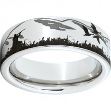 Serinium Pipe Cut Band with Hunter Laser Engraving