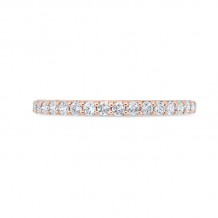 Shah Luxury 14K Rose Gold Round Cut Diamond Wedding Band