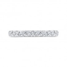 Shah Luxury 14K White Gold Round Cut Diamond Wedding Band