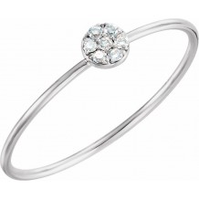 14K White .04 CTW Diamond Petite Circle Ring