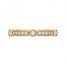 Shah Luxury 14K Yellow Gold Round Diamond Wedding Band