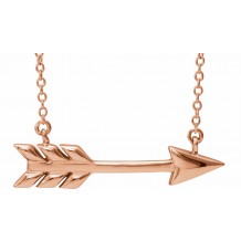 14K Rose Arrow 16-18 Necklace