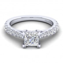 Gabriel & Co. 14k White Gold Contemporary Straight Engagement Ring