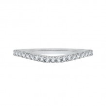 Shah Luxury 14K White Gold Round Diamond Wedding Band