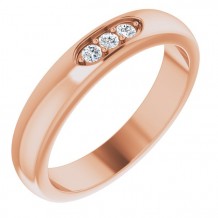 14K Rose .08 CTW Diamond Three-Stone Anniversary Band