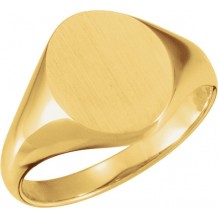 14K Yellow 11x9.5 mm Oval Signet Ring