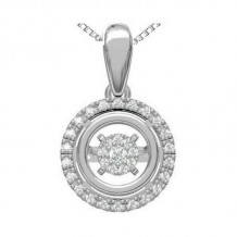 Gems One Silver (SLV 995) Diamond Rhythm Of Love Neckwear Pendant   - 1/10 ctw