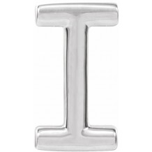 14K White Single Initial I Earring