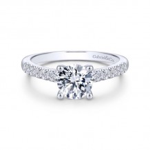 Gabriel & Co. 14k White Gold Contemporary Straight Engagement Ring