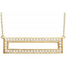 14K Yellow 3/8 CTW Diamond Rectangle 16-18 Necklace