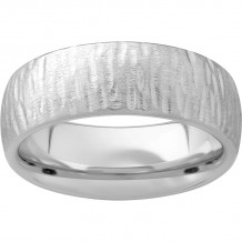 Serinium Domed Band with Bark Hand Finish