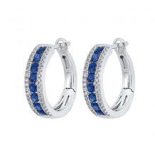 Gems One 14Kt White Gold Diamond (1/6Ctw) & Sapphire (7/8 Ctw) Earring