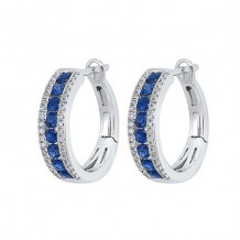 Gems One 14Kt White Gold Diamond (1/6Ctw) & Sapphire (7/8 Ctw) Earring