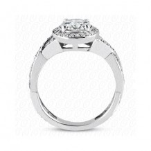 14k White Gold Diamond Semi-Mount Halo Engagement Ring