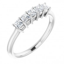 14K White 2.5x2.5 mm Square 1/2 CTW Diamond Anniversary Band