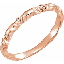 14K Rose .02 CTW Diamond Anniversary Band