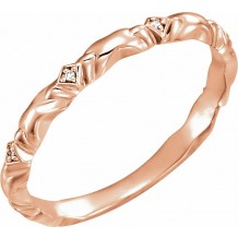 14K Rose .02 CTW Diamond Anniversary Band