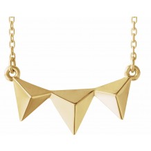 14K Yellow Pyramid 16-18 Necklace